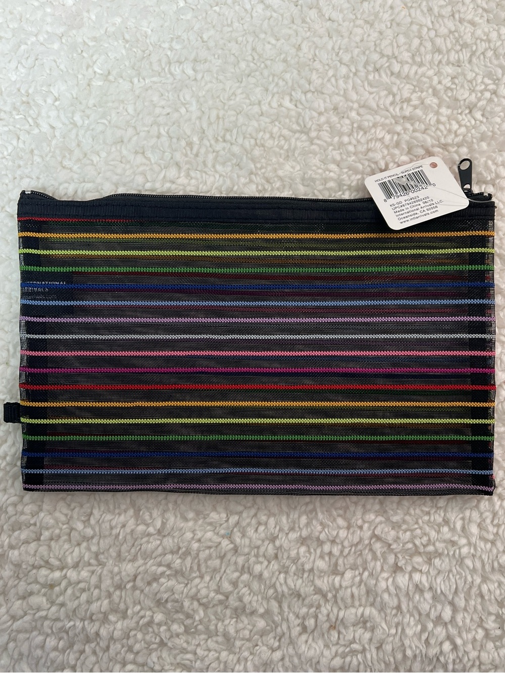 OOLY Intl Arrivals "Hold It" Super Duty Strip Mesh Zip Pouch Set of 2 - Picture 5 of 8